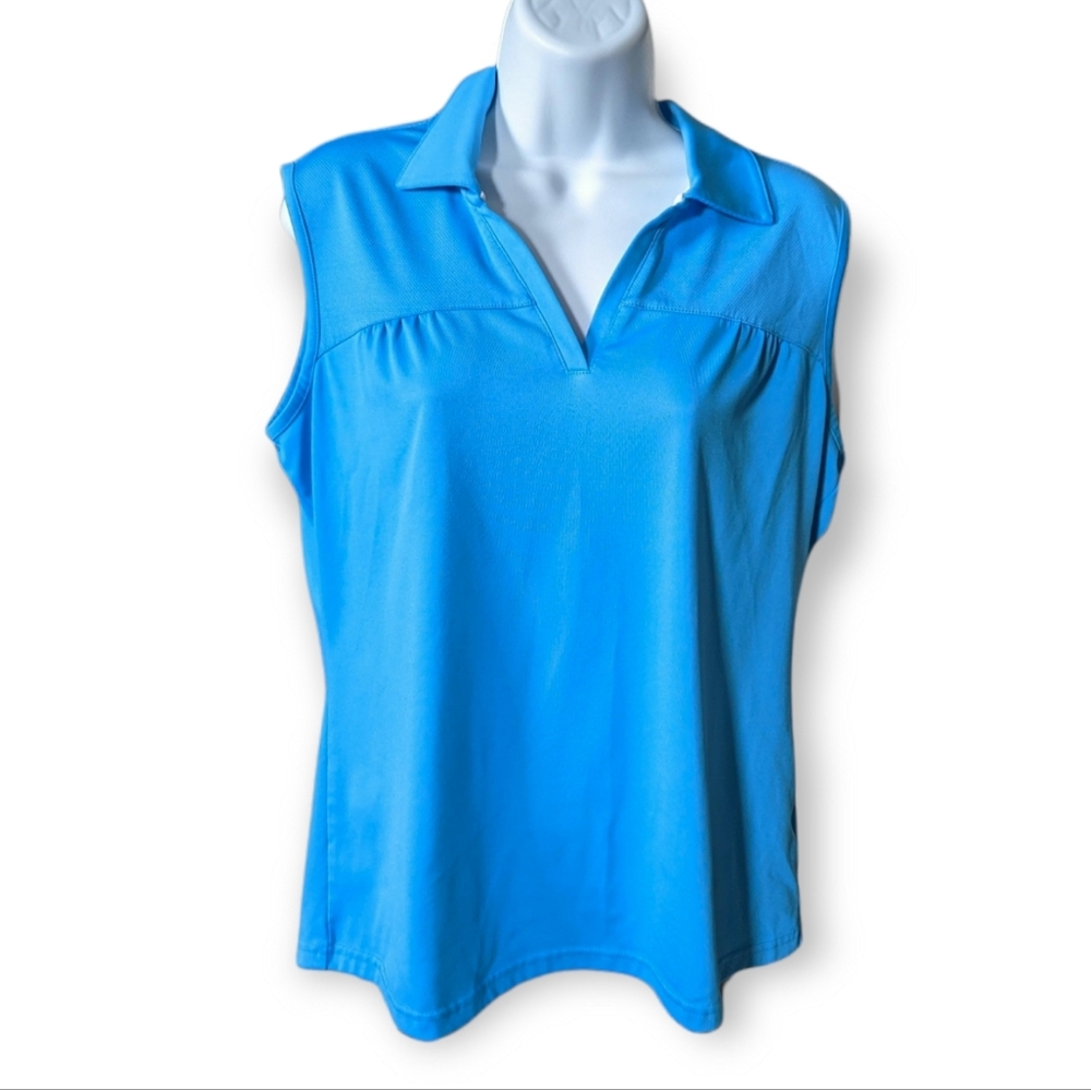 Bolle Collared Sleeveless Blue Active Shirt Size Large